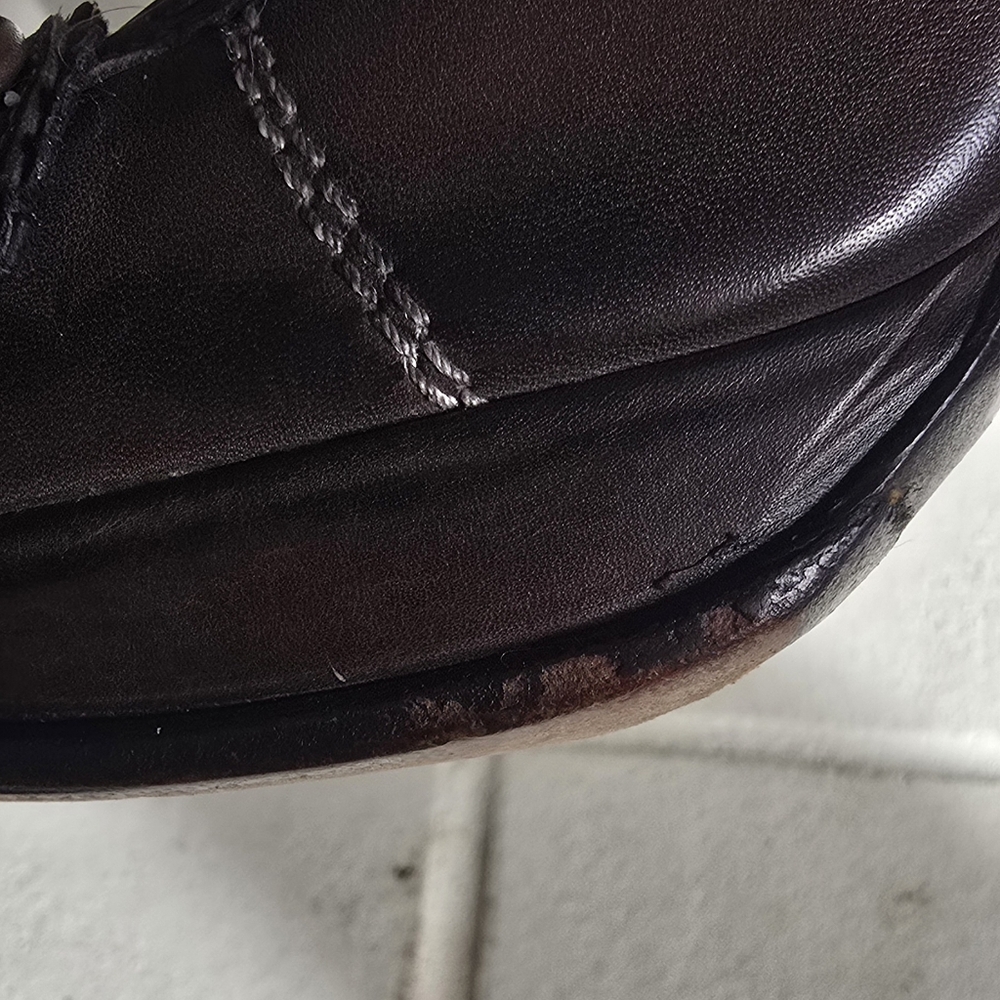 Vintage Bottega Veneta Brown Leather Stitch Detail Platform Pumps - Picture 7 of 11